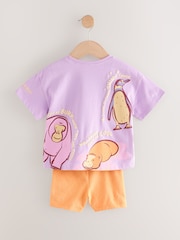 Purple London Zoo Short Sleeve T-Shirt and Cycle Short Set (3mths-7yrs) - Image 7 of 10