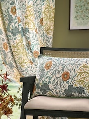 Morris & Co Stone Sunflower Seaweed Matt Velvet Pencil Pleat Curtain - Image 4 of 7