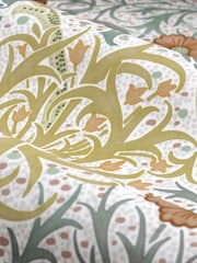 Morris & Co Stone Sunflower Seaweed Matt Velvet Pencil Pleat Curtain - Image 6 of 7