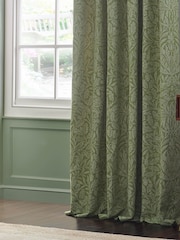 Morris & Co Sage Acorn Tonal Jacquard Pencil Pleat Curtain - Image 4 of 7