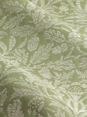 Morris & Co Sage Acorn Tonal Jacquard Pencil Pleat Curtain - Image 6 of 7