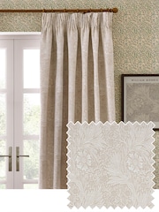 Morris & Co Stone Marigold Jacquard Pencil Pleat Curtain - Image 1 of 6
