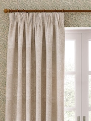 Morris & Co Stone Marigold Jacquard Pencil Pleat Curtain - Image 3 of 6