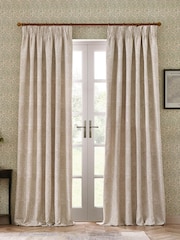 Morris & Co Stone Marigold Jacquard Pencil Pleat Curtain - Image 6 of 6