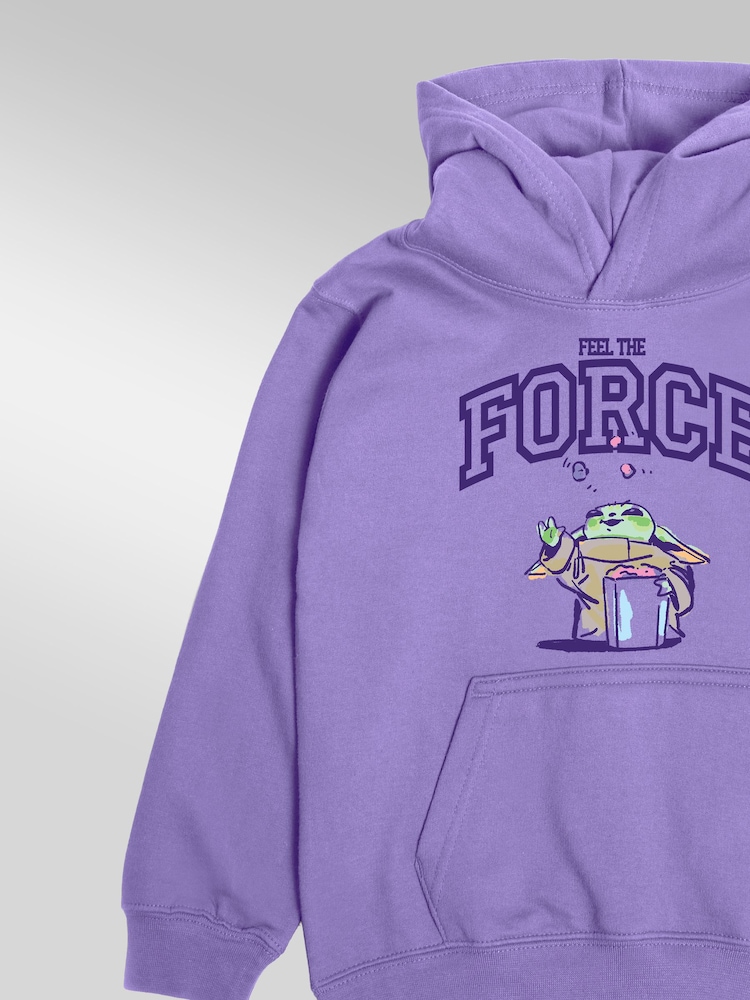 Rags & Rascals Purple Star Wars Mandalorian & Grogu Force Hoodie - Image 2 of 3 Rags & Rascals Purple Star Wars Mandalorian & Grogu Force Hoodie - Image 2 of 3