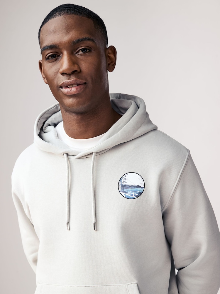 Gris glace - Sweat Hokusai graphique - Image 5 of 10
