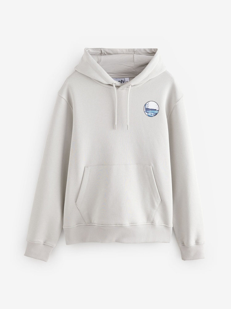 Gris glace - Sweat Hokusai graphique - Image 6 of 10