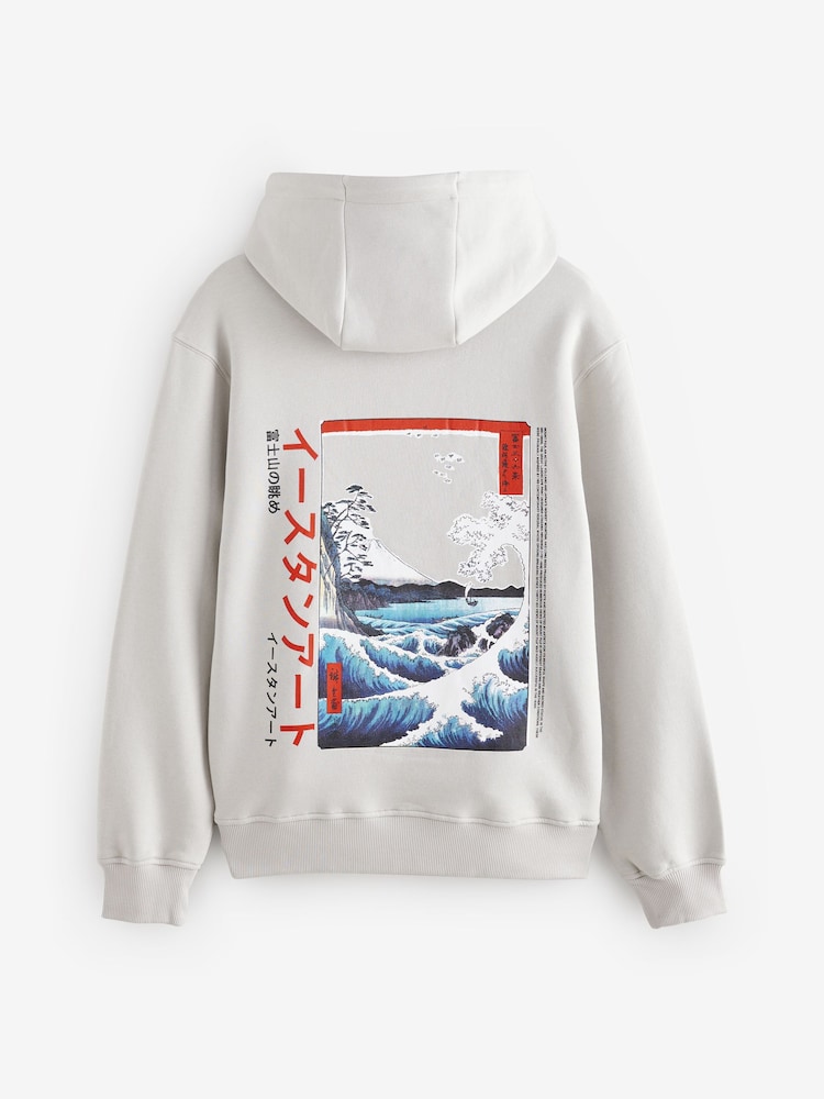 Gris glace - Sweat Hokusai graphique - Image 7 of 10