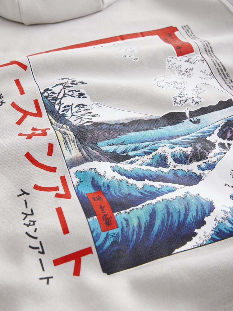 Gris glace - Sweat Hokusai graphique - Image 9 of 10