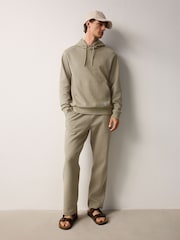 Khaki Green Textured Straight Leg Joggers - Image 2 of 7