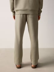 Khaki Green Textured Straight Leg Joggers - Image 3 of 7