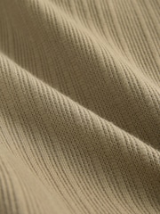 Khaki Green Textured Straight Leg Joggers - Image 5 of 7