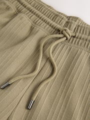 Khaki Green Textured Straight Leg Joggers - Image 6 of 7