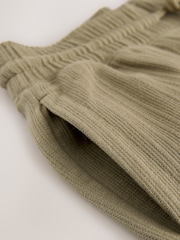 Khaki Green Textured Straight Leg Joggers - Image 7 of 7
