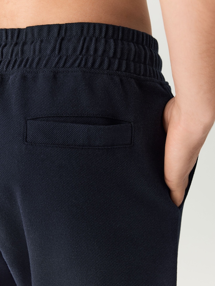 Navy Textured Twill Straight Leg Joggers - Image 6 of 6