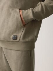 Khaki Green Textured Hoodie - Image 5 of 10