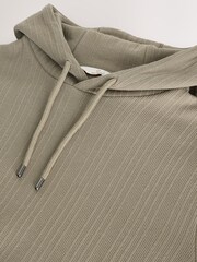 Khaki Green Textured Hoodie - Image 9 of 10