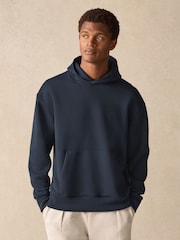 Bleu/Marine - Sweat-shirt Scuba doux au toucher à capuche - Image 1 of 9