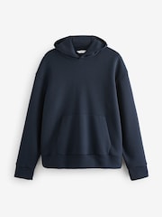 Bleu/Marine - Sweat-shirt Scuba doux au toucher à capuche - Image 7 of 9