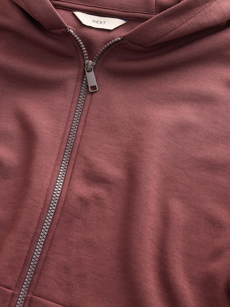 Marron Figue - Sweat-shirt Scuba doux au toucher à capuche - Image 9 of 10