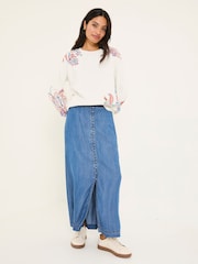 FatFace Alex Ivory Utopia Embroidered Crew Sweat Top - Image 3 of 5