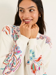 FatFace Alex Ivory Utopia Embroidered Crew Sweat Top - Image 4 of 5