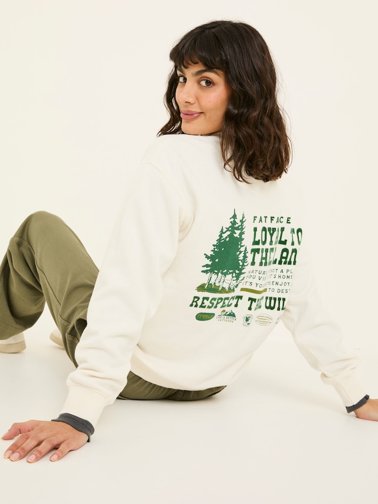 FatFace Georgia Ivory Wilding Graphic Sweater - Image 3 of 6