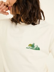 FatFace Georgia Ivory Wilding Graphic Sweater - Image 4 of 6