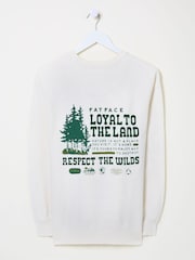 FatFace Georgia Ivory Wilding Graphic Sweater - Image 6 of 6