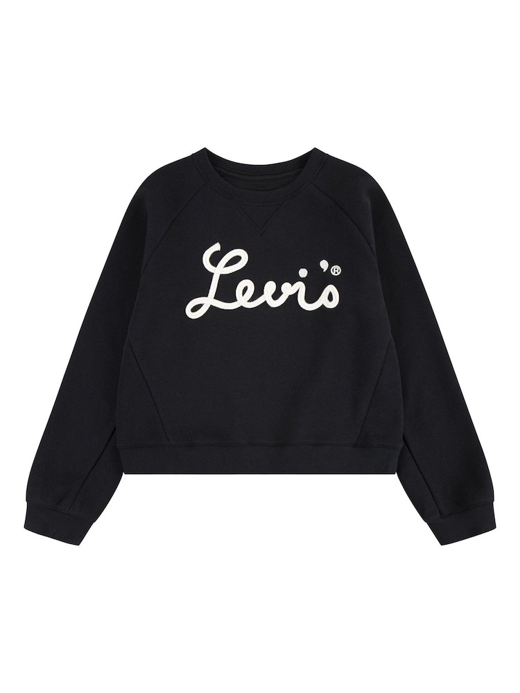 Levi's® Black Textured Rope Logo Long Sleeve Sweatshirt - Image 2 of 4