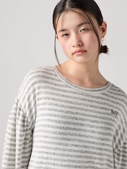 Levi's® Grey Stripe Ballon Sleeve Logo Top - Image 3 of 8