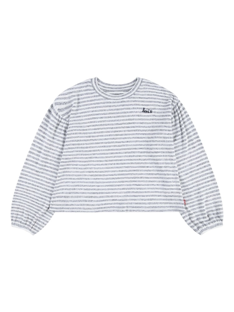Levi's® Grey Stripe Ballon Sleeve Logo Top - Image 5 of 8