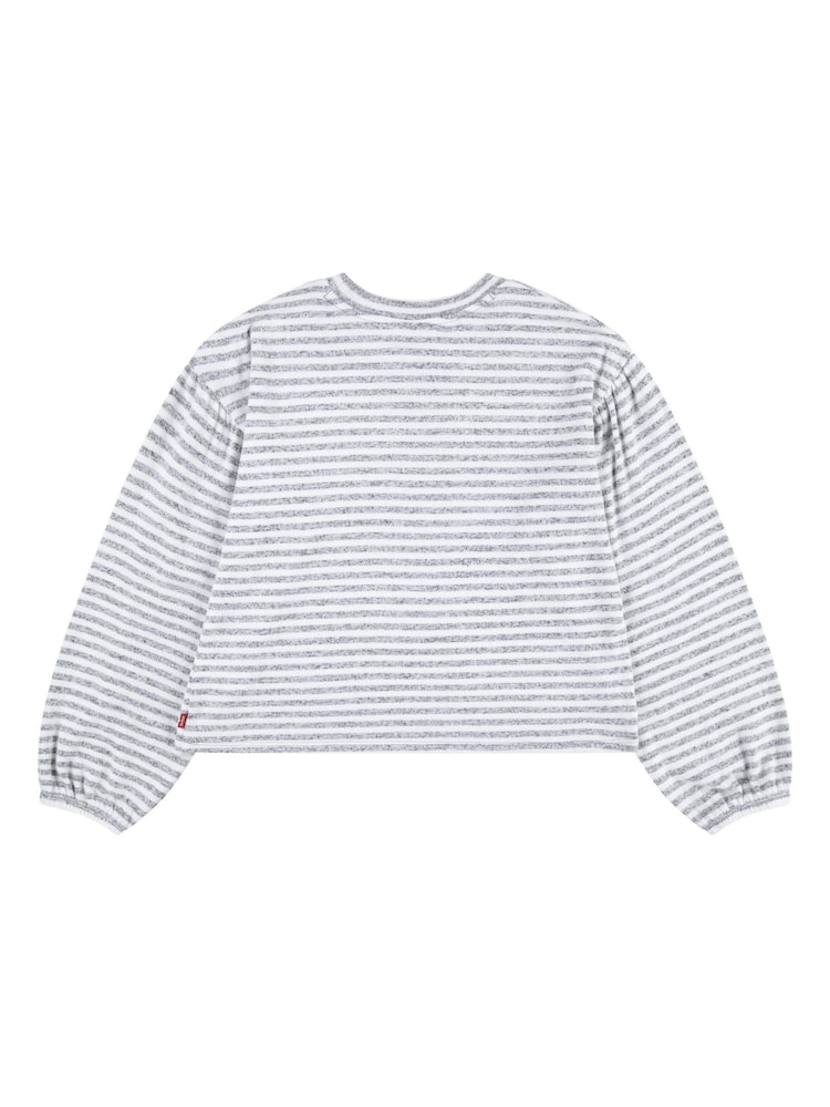 Levi's® Grey Stripe Ballon Sleeve Logo Top - Image 6 of 8