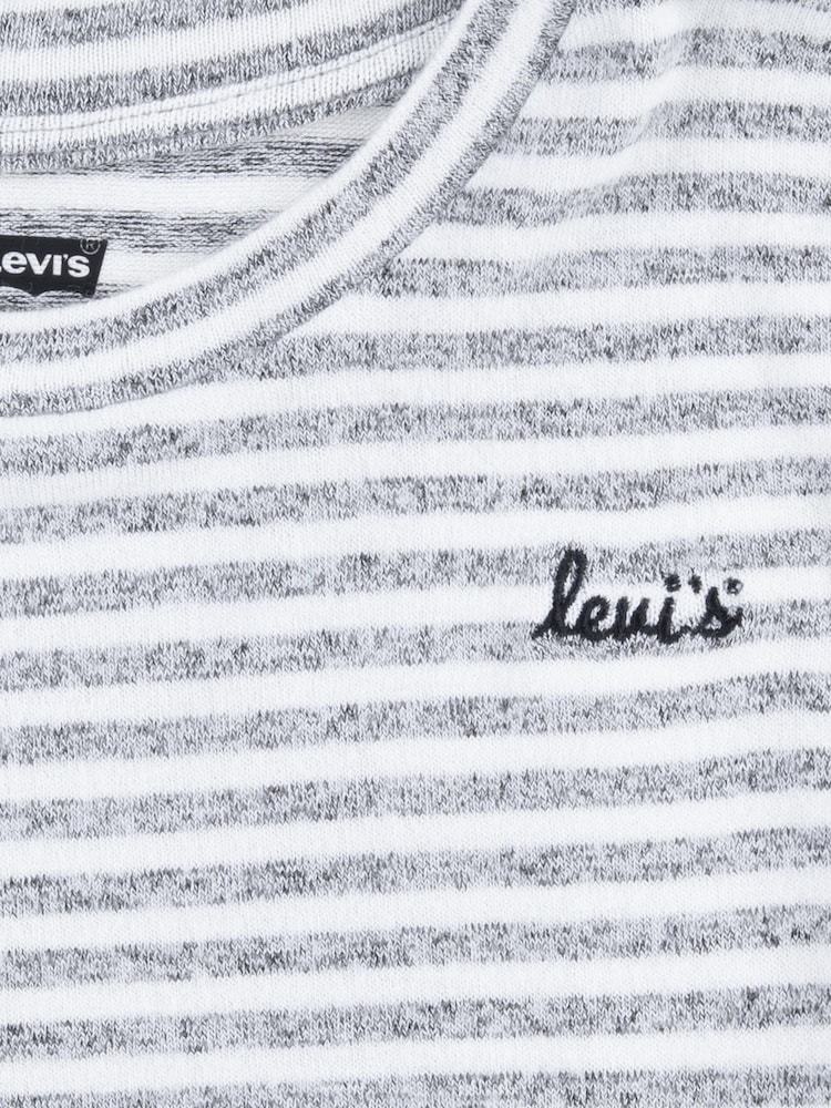 Levi's® Grey Stripe Ballon Sleeve Logo Top - Image 7 of 8