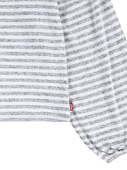 Levi's® Grey Stripe Ballon Sleeve Logo Top - Image 8 of 8