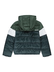 Levi's® Green Colour Block Puffer Coat - Image 2 of 6