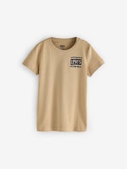 Levi's® Natural Neutral Western Cowboy Back Print Shirt Sleeve T-Shirt - Image 1 of 2
