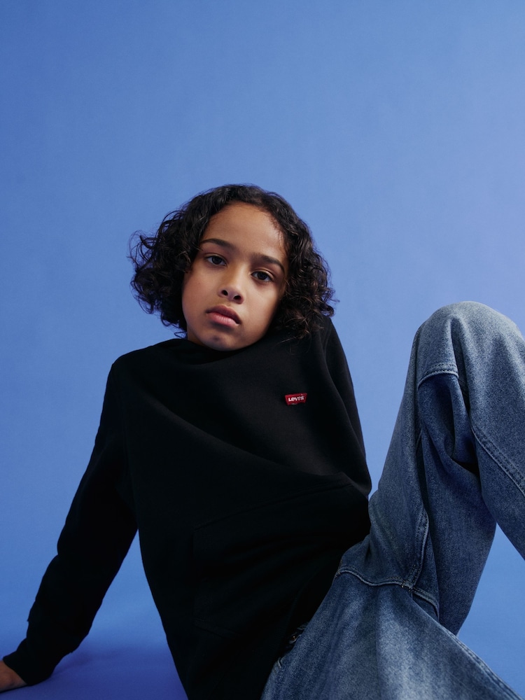 Levi's® Black Chest Batwing Logo Hoodie - Image 1 of 6