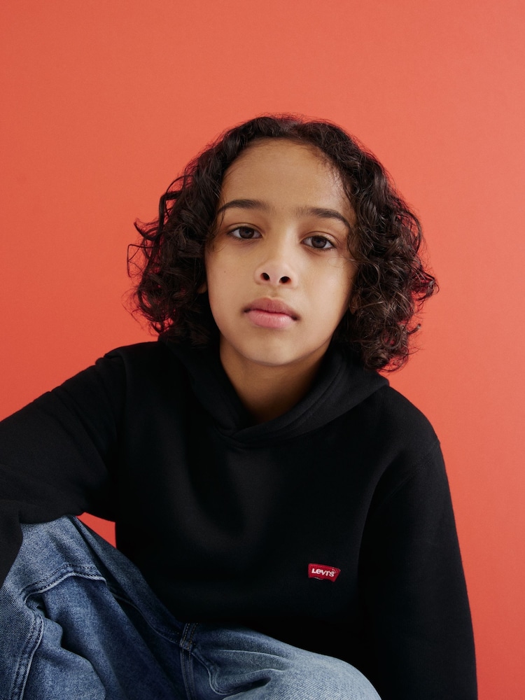 Levi's® Black Chest Batwing Logo Hoodie - Image 2 of 6