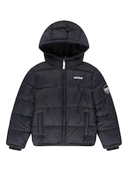 Levi's® Black Core Logo Puffer Coat - Image 3 of 8