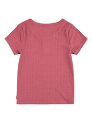Levi's® Pink Ribbed Short Sleeve T-Shirt - Image 2 of 4