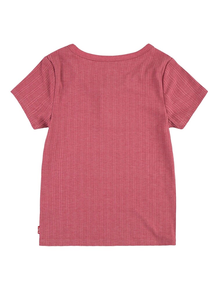 Levi's® Pink Ribbed Short Sleeve T-Shirt - Image 2 of 4 Levi's® Pink Ribbed Short Sleeve T-Shirt - Image 2 of 4