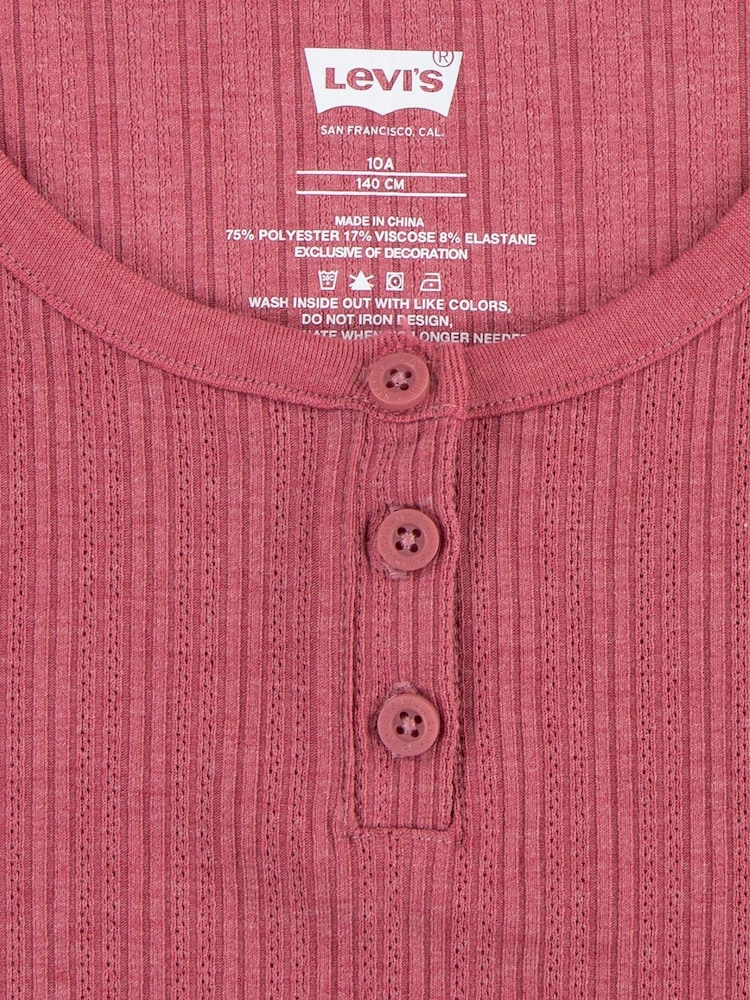 Różowy - Prążkowana koszulka Levi's® z krótkim rękawem - Image 3 of 4
