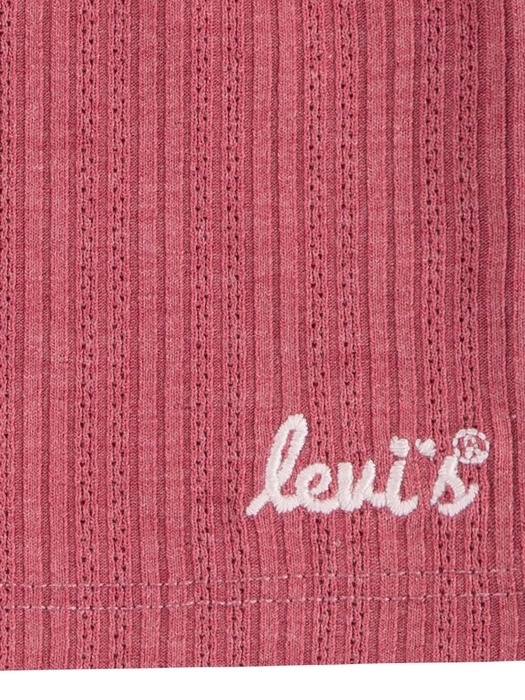 Levi's® Pink Ribbed Short Sleeve T-Shirt - Image 4 of 4