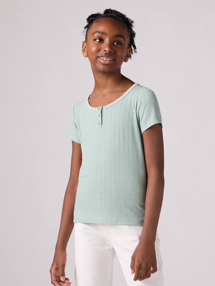 Levi's® Green Ribbed Short Sleeve T-Shirt - Image 1 of 6
