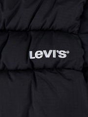 Levi's® Black Quilted Logo Hooded Puffer Coat - Image 8 of 8