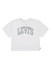 Levi's® White Floral Logo Cropped Short Sleeve T-Shirt - Image 1 of 4
