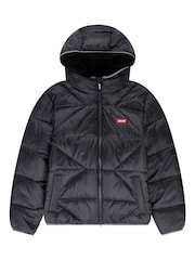 Levi's® Black Sherpa Lined Logo Puffer Coat - Image 1 of 2