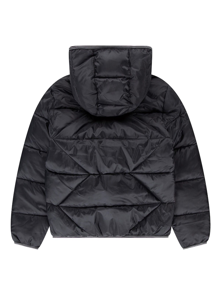 Levi's® Black Sherpa Lined Logo Puffer Coat - Image 2 of 2 Levi's® Black Sherpa Lined Logo Puffer Coat - Image 2 of 2