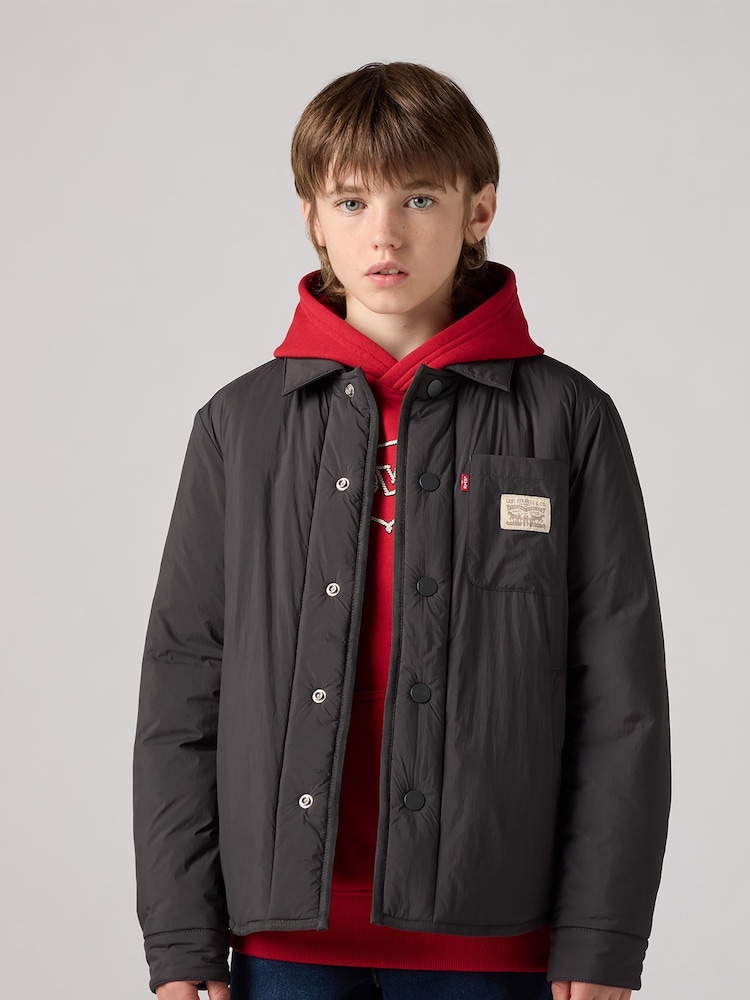 Levi's® Black Logo Reversible Quilted Jacket - Image 1 of 17